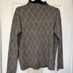 Mock neck patterned sweater